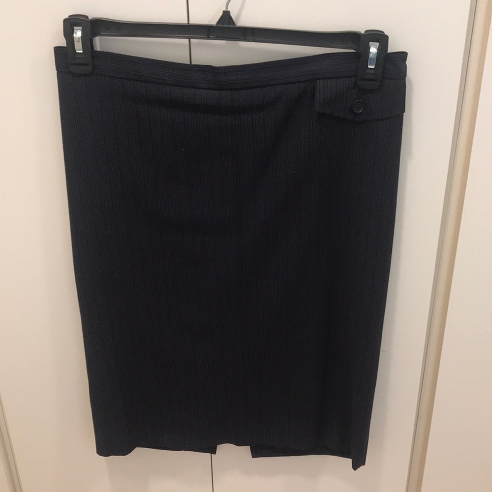 Navy pin stripe pencil skirt